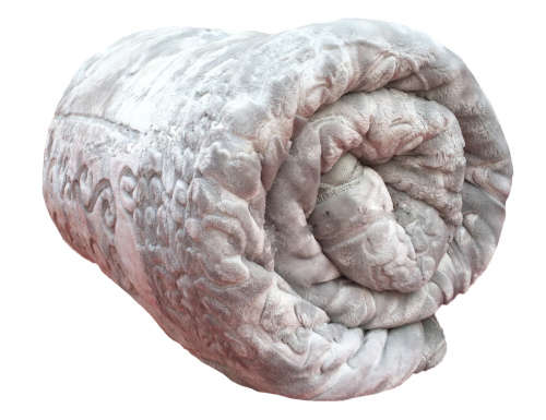 Super Soft 3 PLY HEAVY Quality Mink & Embossed Blanket - Grey