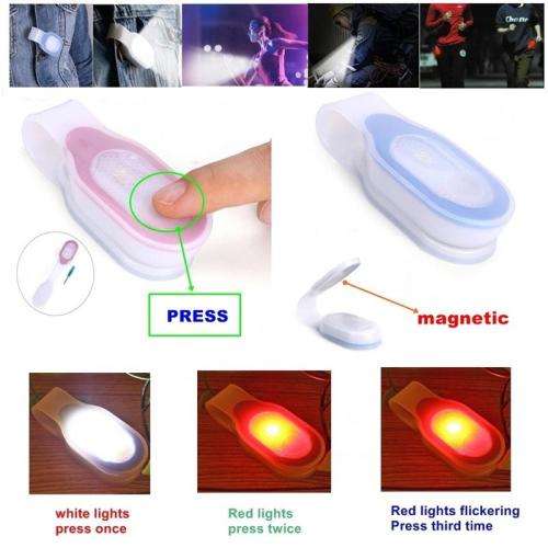 LED Clip on Cloth 3 Modes Magnetic Safety Light Hiking Running Safety Warning