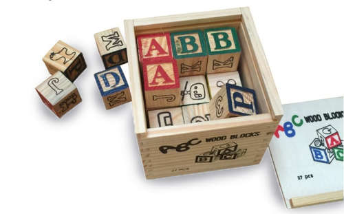 27pc Wooden Educational ABC Blocks