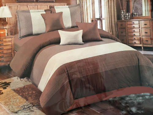 8 Piece King Size Brown Home Bedding Comforter Set
