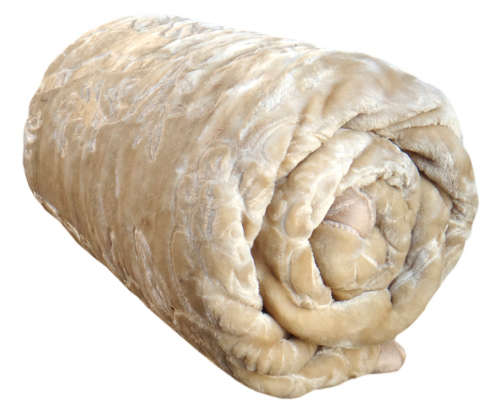 New Arrivals Super Soft 3 PLY Heavy Quality Mink & Embossed Blanket Camel Color