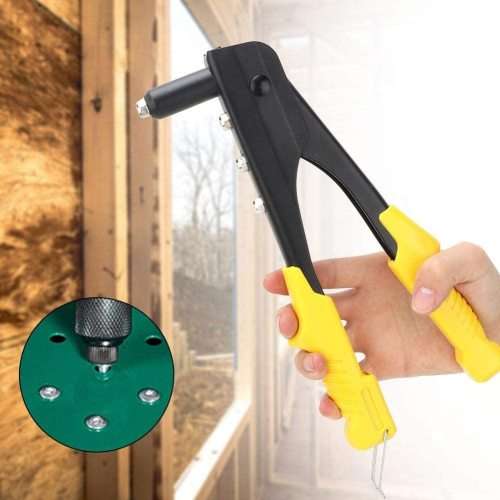 Heavy Duty Riveter 254MM/10 In Steel Rivet Tool Gun Includes Different Sizes Rivets