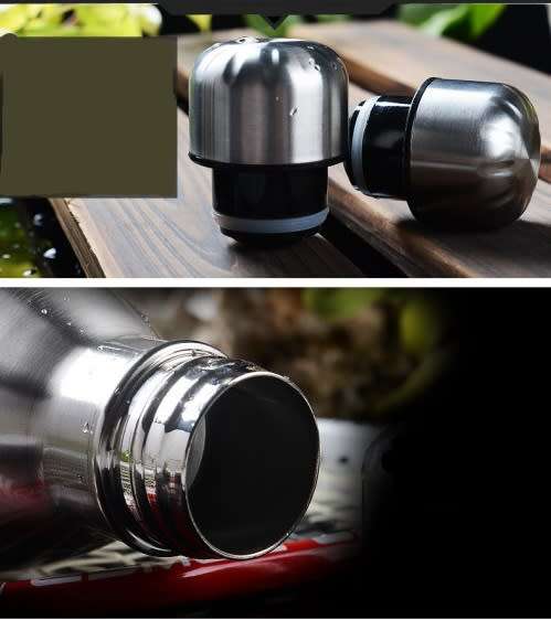 NEW NIB STAINLESS STEEL CUP VACUUM THERMOS FLASK WATER BOTTLE 1000ML