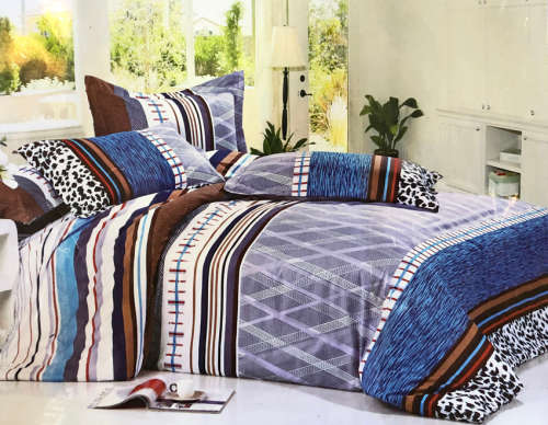 6 Piece Beautiful Queen Size Cotton Feel Duvet Cover Set