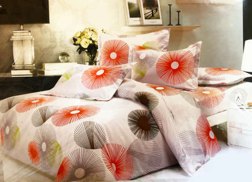 6 Piece Beautiful Queen Size Cotton Feel Duvet Cover Set