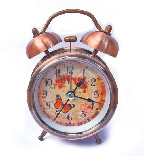 Bronze 4" Twin Bell Alarm Clock with Light Function