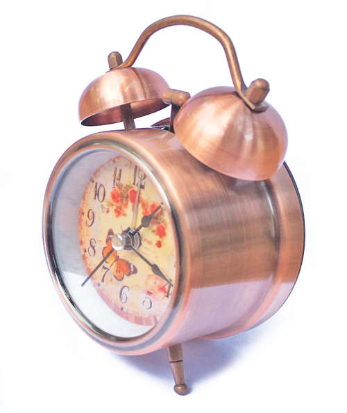 Bronze 4" Twin Bell Alarm Clock with Light Function