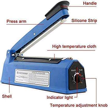 Heavy Duty Impulse Plastic Sealer 200mm - Great for PP/PE Bags