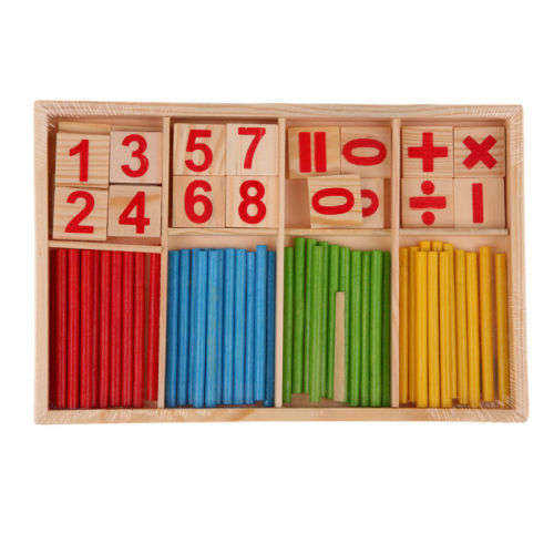 Wooden Educational Number Blocks with Sticks- Kids Educational Toy