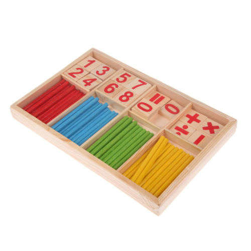 Wooden Educational Number Blocks with Sticks- Kids Educational Toy