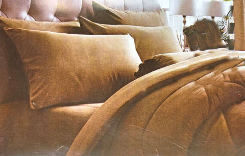 6 Piece Queen Size Reversible Brown Duvet Cover Set