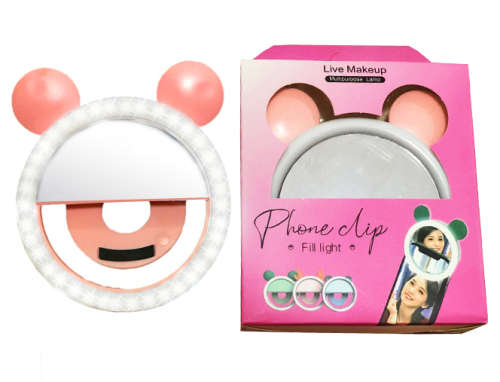 Rechargeable Phone Selfie Ring Light 28LED with Mirror