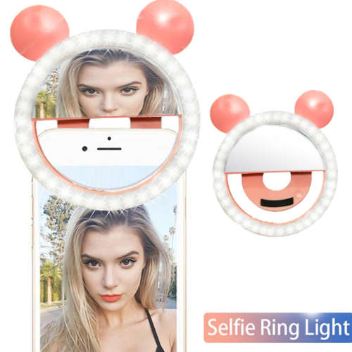Rechargeable Phone Selfie Ring Light 28LED with Mirror