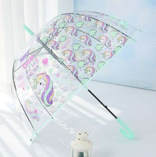 Transparent Unicorn Design Kids Umbrella - Assorted Color