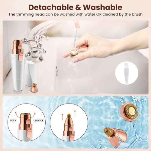 2-in-1 Painless Eyebrow Trimmer and Facial Hair Remover- Rechargeable