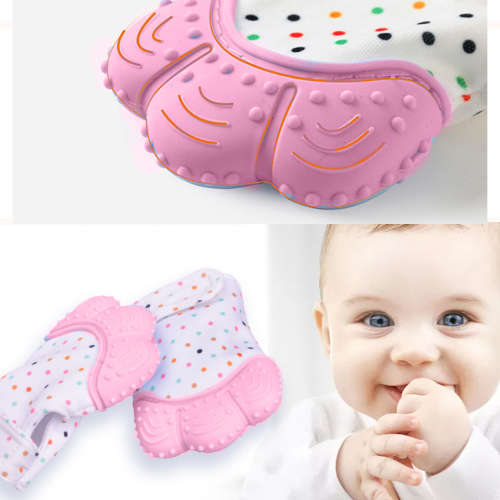 Baby Mitts Teething Mitten Silicone Glove Gum Self Soothing Pain Relief