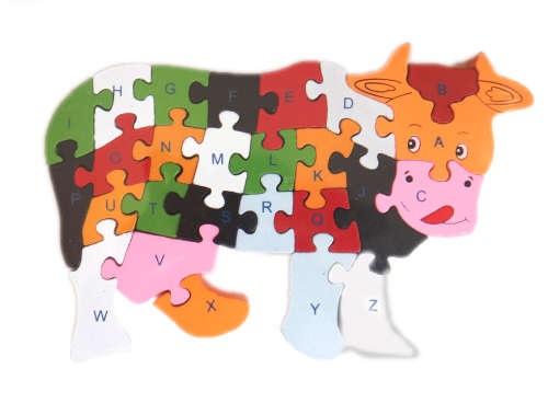 Wooden Jigsaw Puzzle Educational Toy with Alphabets and Numbers -  Choose from 8 designs