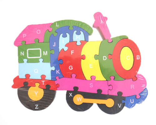 Wooden Jigsaw Puzzle Educational Toy with Alphabets and Numbers -  Choose from 8 designs