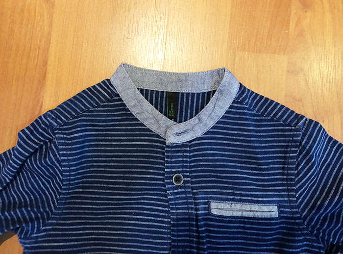 Stile Benetton 100% Cotton Round Neck Navy Shirt - For 2 Years Boys(USED)