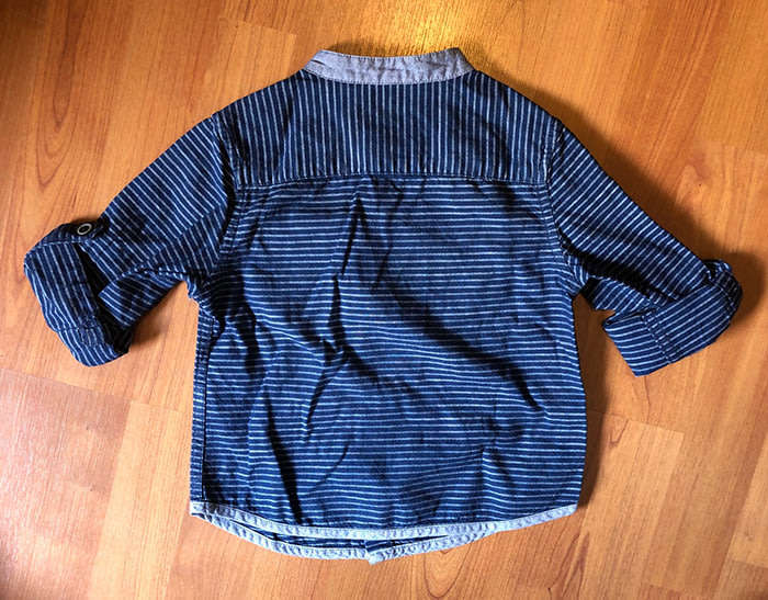 Stile Benetton 100% Cotton Round Neck Navy Shirt - For 2 Years Boys(USED)