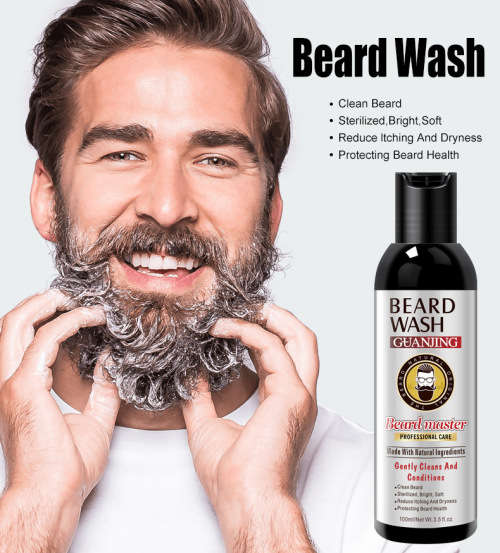 100ml Men Beard Shampoo Natural Beard Care Gentle Cleaning Softening Reduce Itching Moisturizing