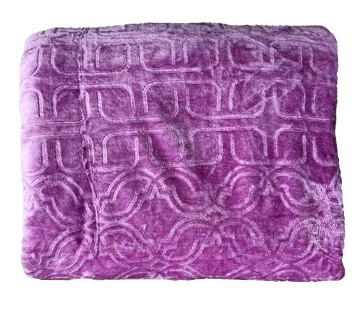 Super Soft 3 PLY HEAVY Quality Mink & Embossed Blanket - Pink