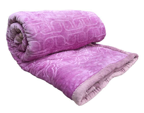 Super Soft 3 PLY HEAVY Quality Mink & Embossed Blanket - Pink