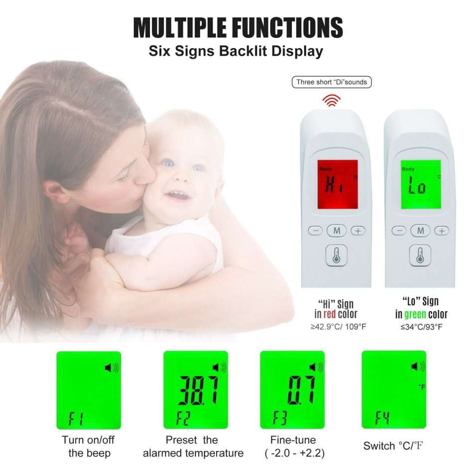 Non-Contact Instant Digital Thermometer- 1sec Thermometry Fast and Accuracy