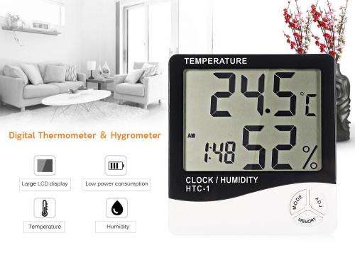 Digital Clock with Temperature and Humidity Meters Function