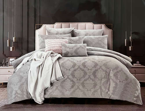 8 Piece Velvet Touch King Size Grey Home bedding Comforter Set