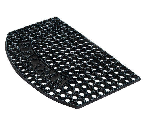 Anti-Slip Durable Heavy Duty Rubber Welcome Doormat: Black (80x50cm)