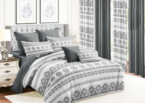 9 Piece Queen Size GREY Home bedding Comforter Set