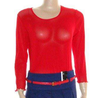 Red Mesh Underpiece Top - Size: S/M