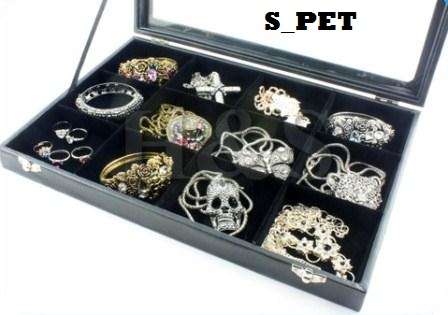 12 COMPARTMENT JEWELLERY GLASS DISPLAY CASE