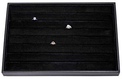 BLACK FAUX VELVET RING DISPLAY TRAY [Last 2 left]