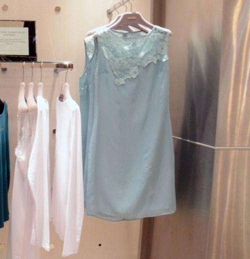 Jenni Button Beige Silk Dress - Sizes available: 30 & 32