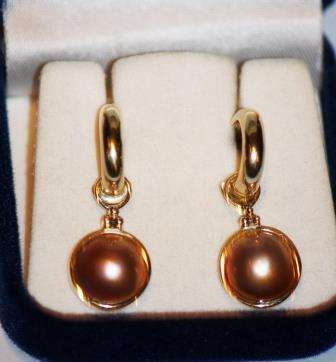 9ct Yellow Gold Mabe Earrings