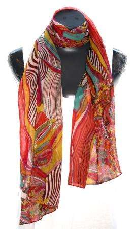 Multi-Colour Chiffon Scarf / Shawl / Wrap