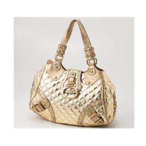 Authentic Guess Large Gold Moonwalk Satchel