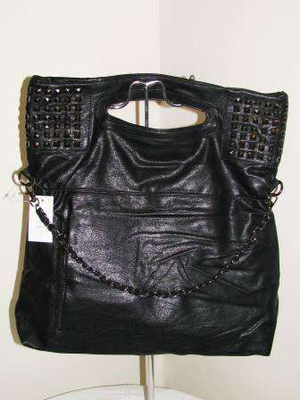 Studded Foldover Rocker Handbag