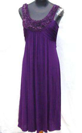 Rose Applique Purple Dress - [Size: 34]
