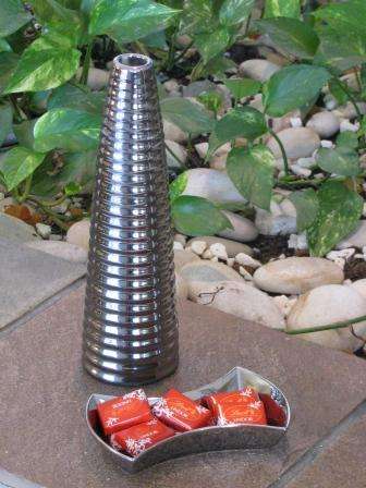 Contemporary Silver Spiral Vase