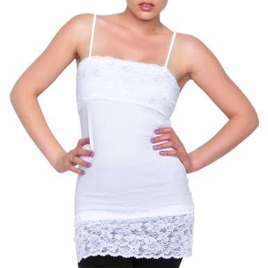 Fabulous Longer Length Lace Camisole Top - Size: 36