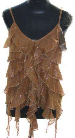 JENNI BUTTON Designer Speghetti Frill Top - Size: 34