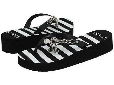 100% Authentic GUESS "Edgy" Wedge Flip Flops - Size: 4