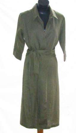 JENNI BUTTON - Pure Linen Wrap Dress - Size: 34