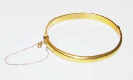 Vintage 9ct Metal Core Hinged Bangle