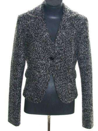 JENNI BUTTON - Tweed Blazer Jacket - Size: 34