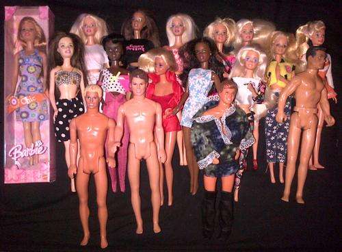 17 Various Barbie dolls