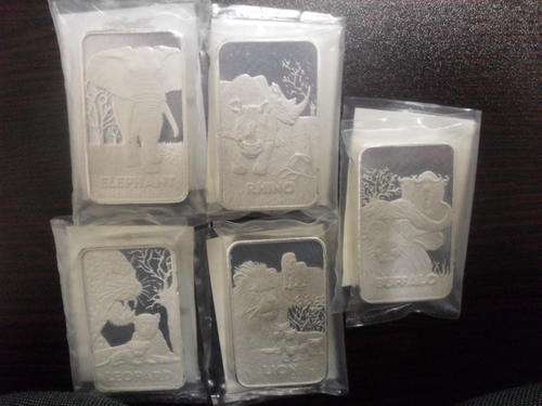 5 X 100 GRAM FINE SILVER BARS OF THE BIG 5